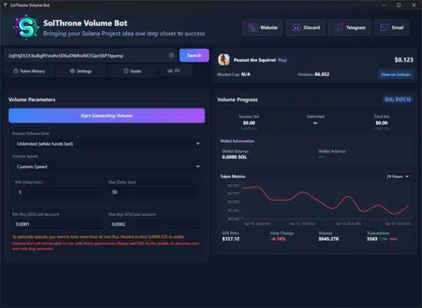 SolThrone Solana Volume Bot